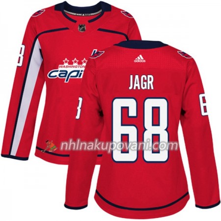Washington Capitals Dresy Jaromir Jagr 68 Červená 2017-2018 Adidas Authentic - Dámské Washington Capitals Dresy Jaromir Jagr 68 Červená 2017-2018 Adidas Authentic - Dámské
